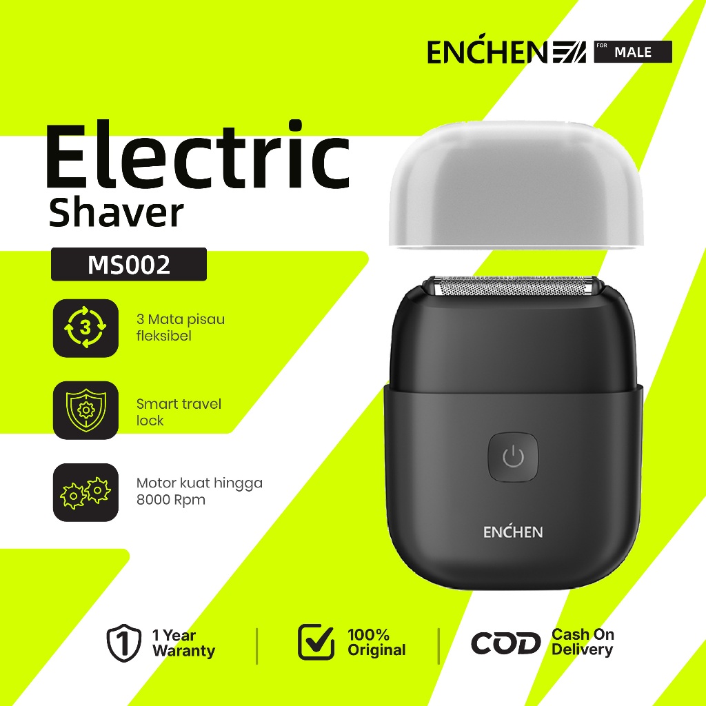 ENCHEN MS002/MS006 Mini Shaver Travel Elektrik Pencukur Jenggot & Kumis Waterproof