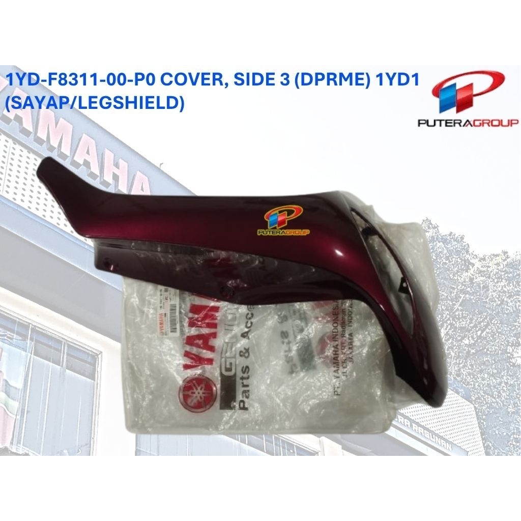 1YD-F8311-00-P0 LEG SHIELD SAYAP LUAR YAMAHA FINO FI 115 CC, FINO F1 125 CC ORIGINAL YAMAHA
