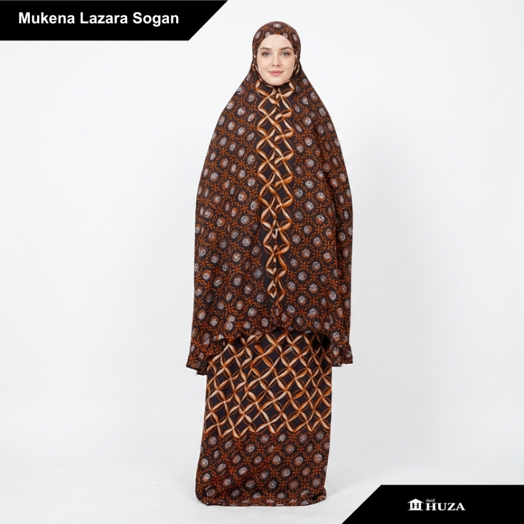 Batik Huza I Mukena Dewasa Batik I Mukena Lazara Sogan