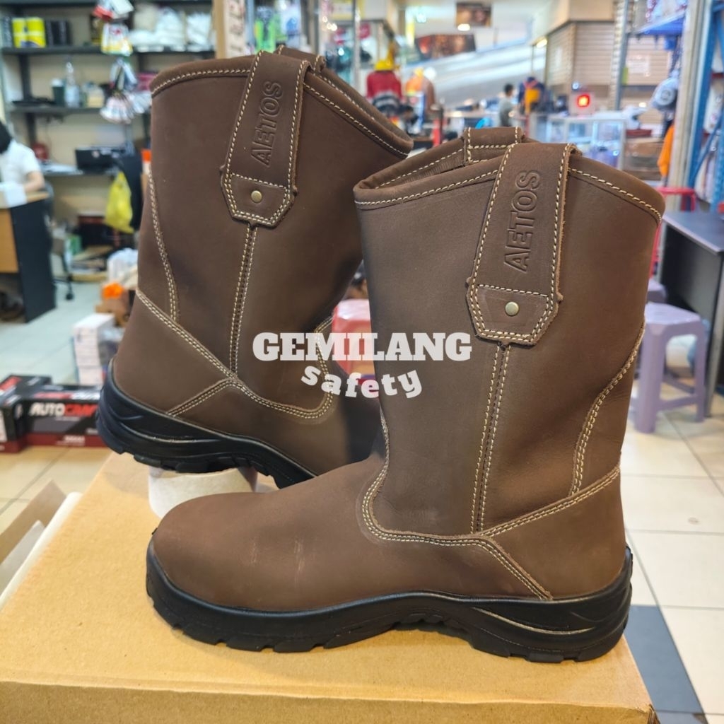 Sepatu Safety Aetos Lithium mocca original / Safety shoes sepatu boots pria ujung besi Aetos Lithium