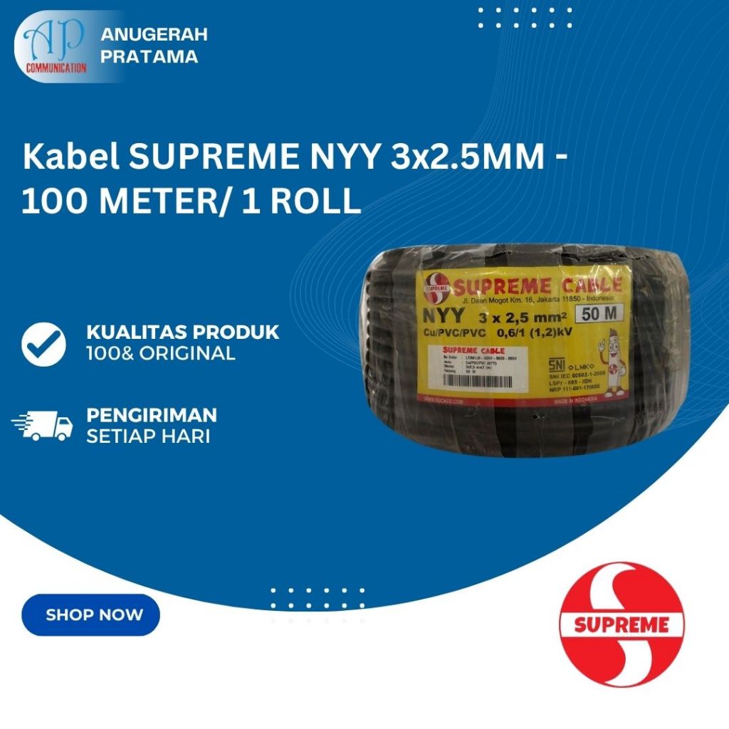 KABEL SUPREME NYY 3x2.5 - 100 METER