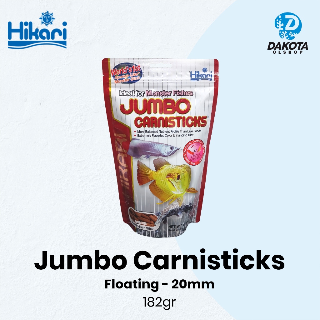 Hikari Jumbo Carnisticks 182gr - Pakan Ikan Arowana Predator Floating/Mengapung