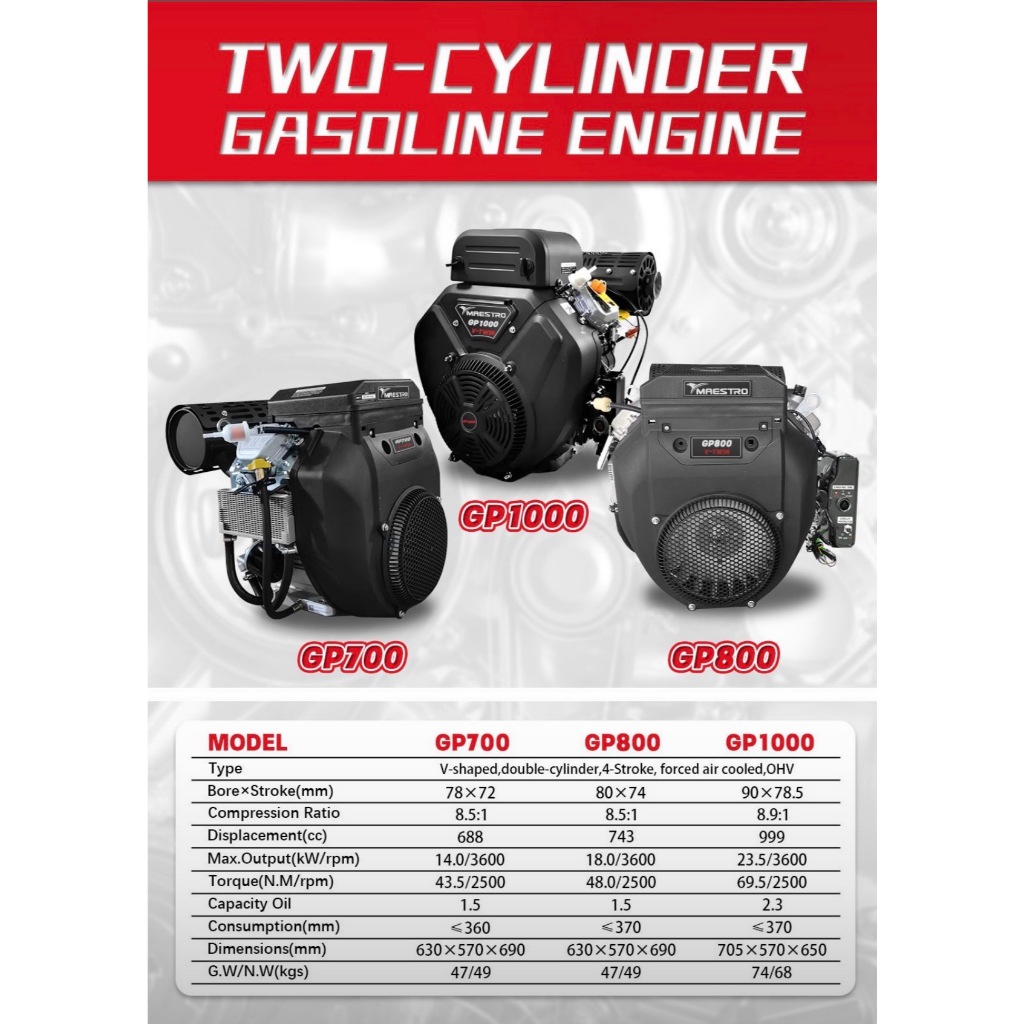 Engine TwinTurbo / DualCylinder Maestro GP 700/ GP 800/ GP 1000- 38HP/ 42HP/ 50HP