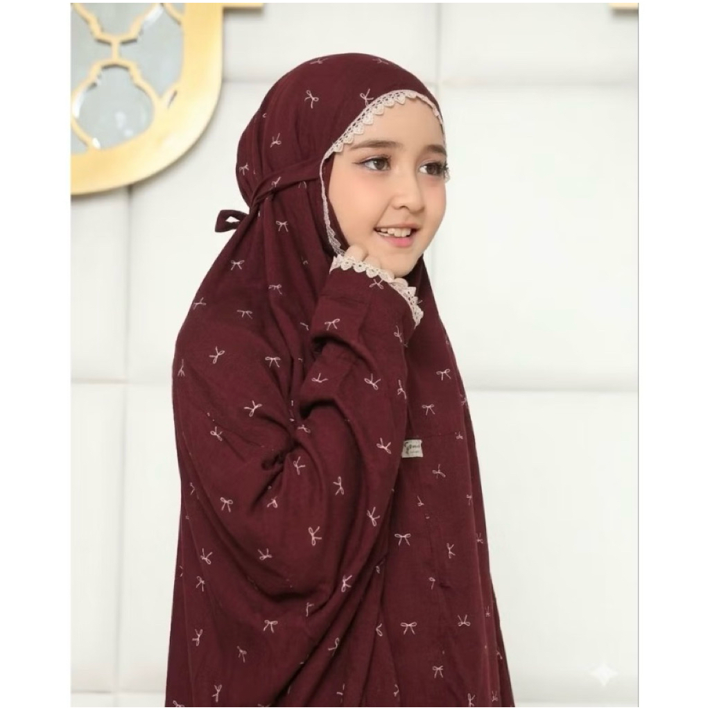 Mukena malay anak/Mukena malaysia anak 8 - 10 tahun rayon terusan