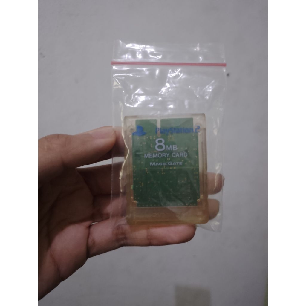 memory card PS2 preloved 8mb original mesin made in Japan warna transparan