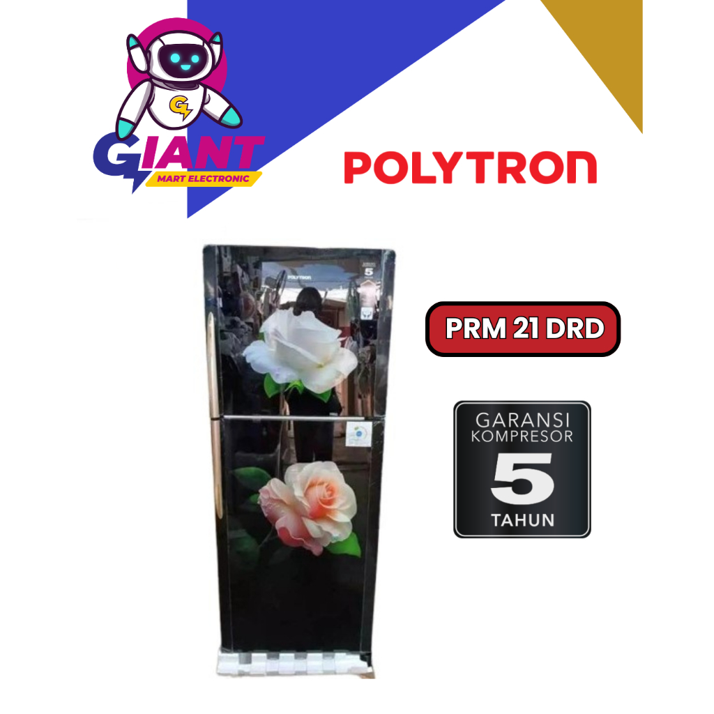 KULKAS 2 PINTU POLYTRON PRM 21 DRD / PRM 21DRD / PRM-21DRD 210 LITER