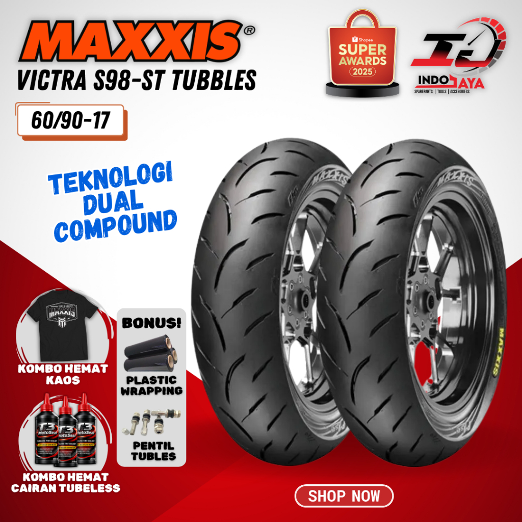 [BAYAR DI TEMPAT] MAXXIS VICTRA 60 / 90 - 17 / BAN MAXXIS 60/90-17 / 60-90-17 TUBELESS BAN LUAR / BA
