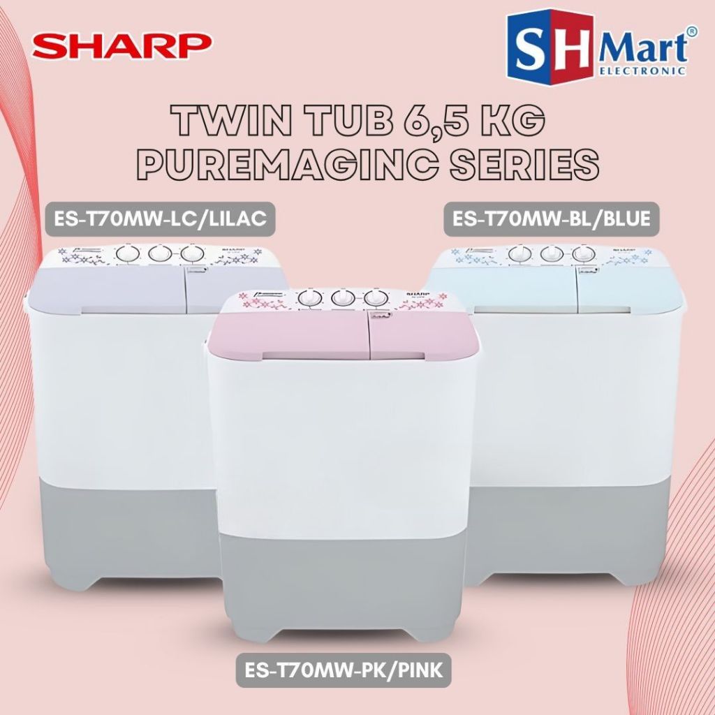 MESIN CUCI SHARP 2 TABUNG ES-T70MW / EST70MW / 70MW GARANSI RESMI (MEDAN)