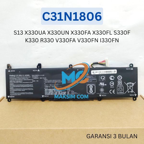 Baterai Laptop ASUS VivoBook S13 S330 S330F S330FN S330FA S330UA - C31N1806- MN