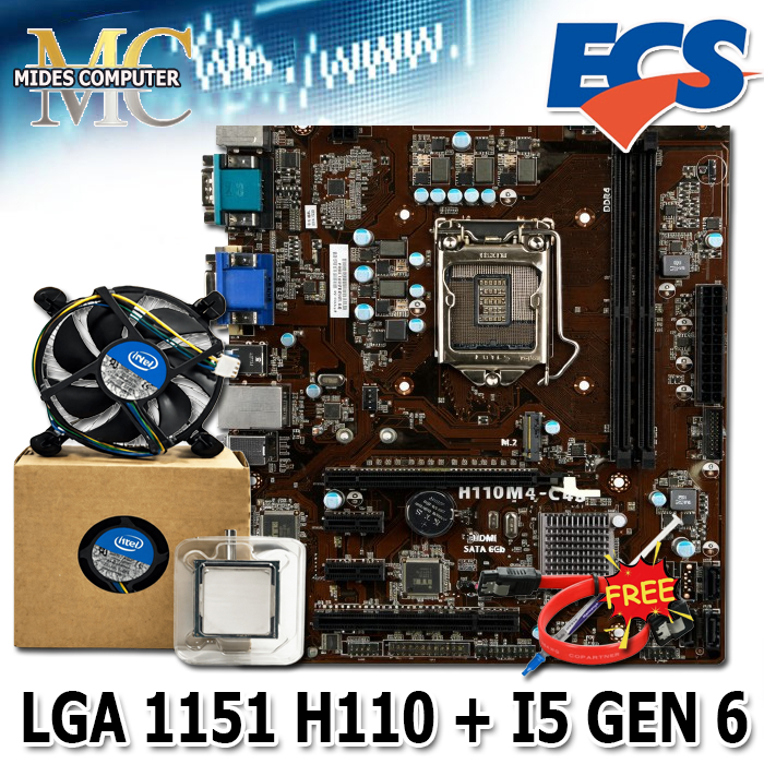 Mobo Motherboard Mainboard H110 Onboard LGA 1151 Plus Processor I5 GEN 6