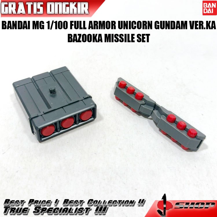 BANDAI MG 1/100 FULL ARMOR UNICORN GUNDAM VER.KA BAZOOKA MISSILE SET MG2237
