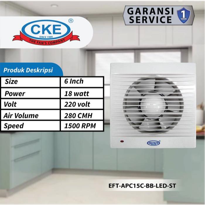 Exhaust Fan 6 Inch Lampu LED Penghisap Udara Kecil Wall Tembok