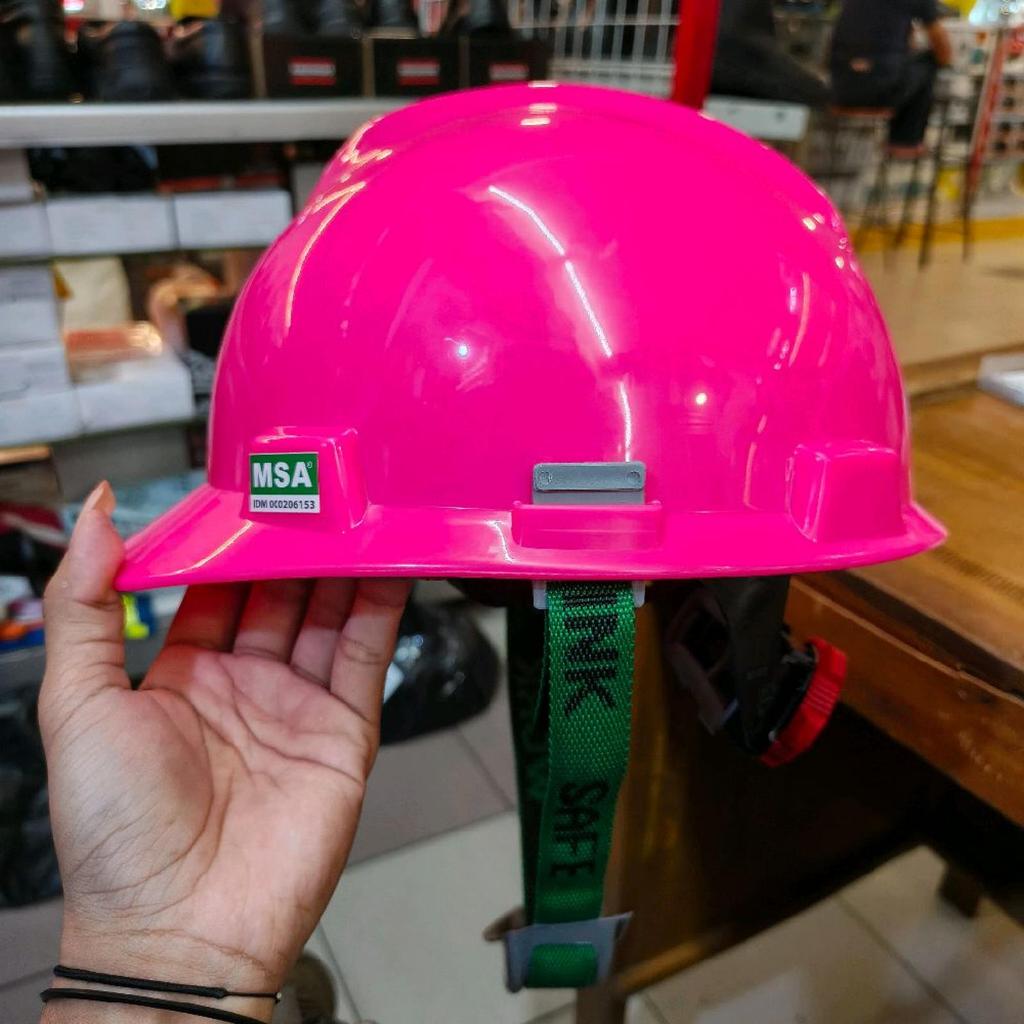 Helm safety MSA fullset/Helm kerja proyek warna pink - SNI