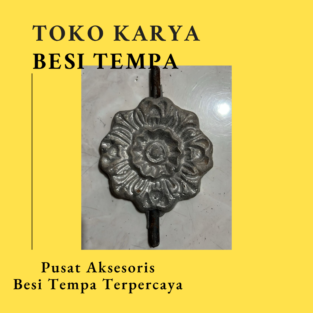 Ornamen Pagar Besi Piring 33/10 cm - 1 Sisi / Aksesoris Pagar Besi dan Tralis / Aksesoris Besi Tempa