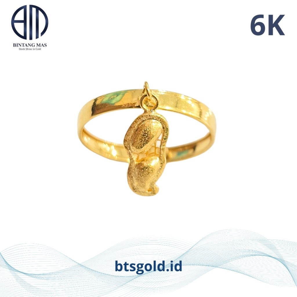 Cincin Emas Kacang | 6K