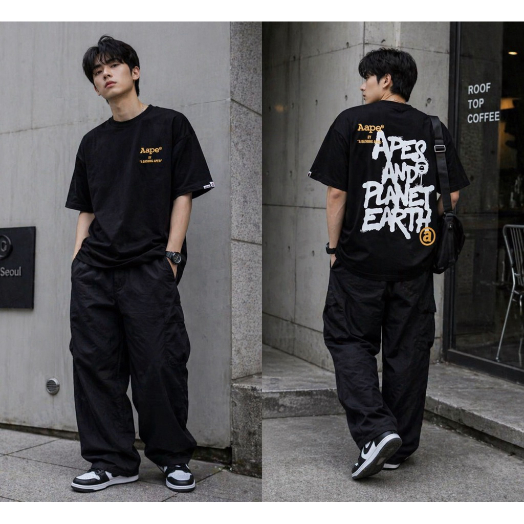 KAOS OVERSIZE AAPE X ONE PIECE COTTON 20s