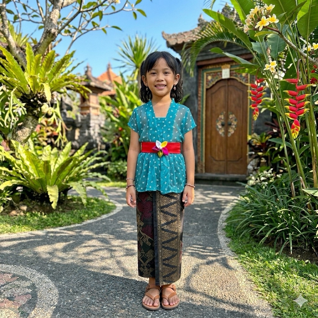 kebaya sifon salju anak kerut