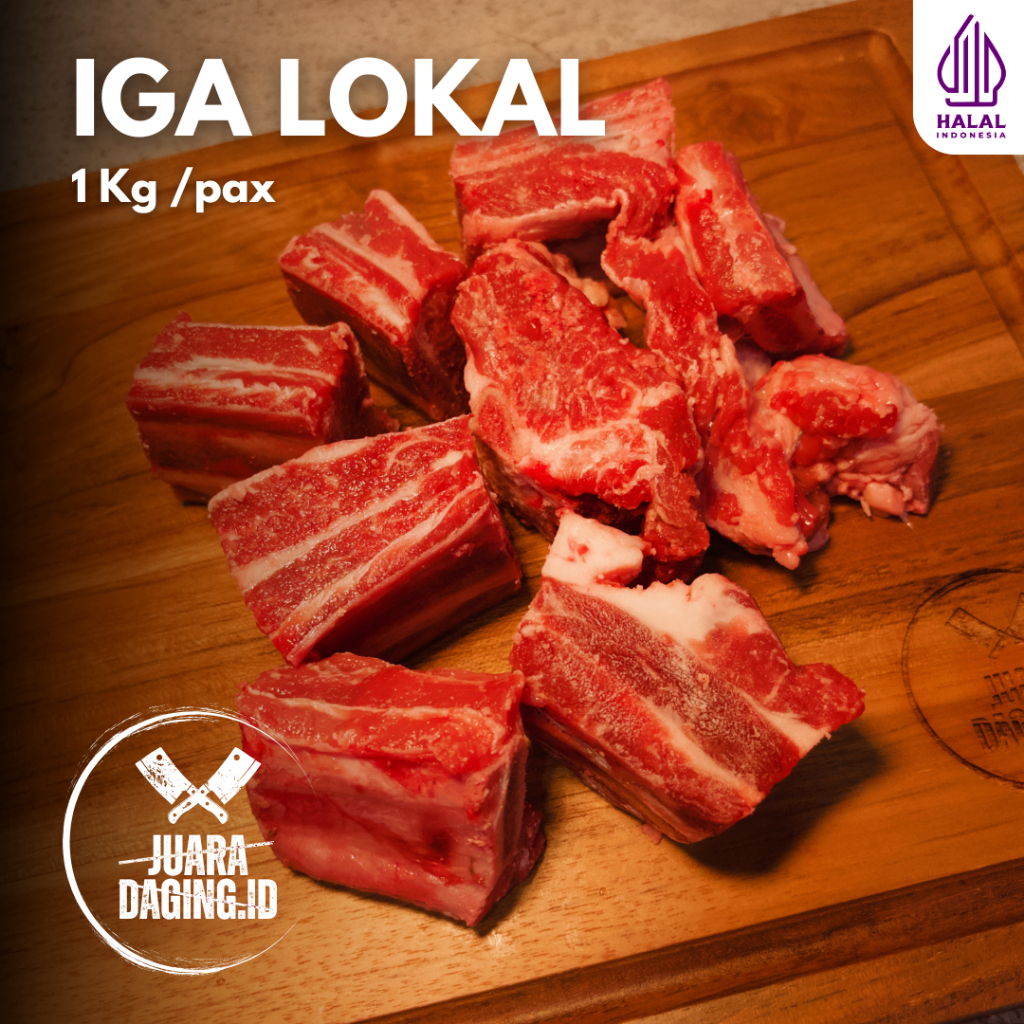 [ Juara Daging ] Iga Sapi Lokal 1 Kg | Daging Iga Super Sapi | Daging Tebal Short Ribs