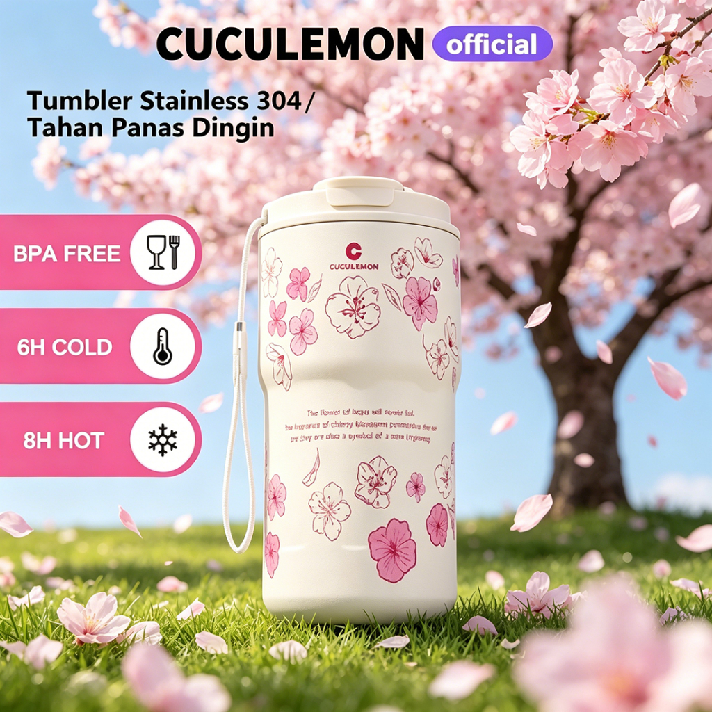 CucuLemon Termos Kopi LED Digital 450ml Aesthetic Tumbler Stainless Steel Botol Minum Gelas Kopi Min