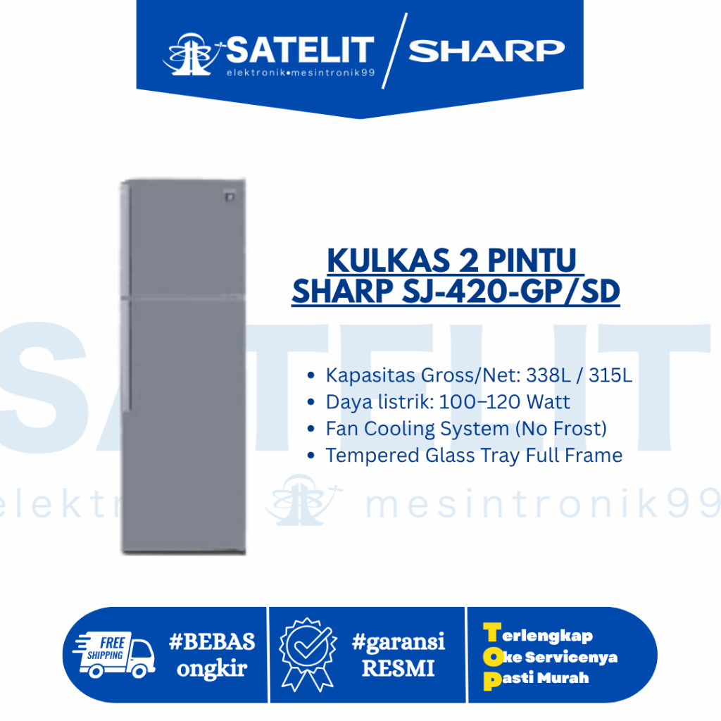 KULKAS 2 PINTU SHARP SJ-420-GP/SD