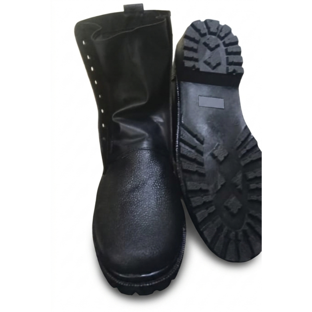 Sepatu PDL Kulit Jeruk Polisi TNI Linmas Satpam Security Pendidikan Tanpa Resleting