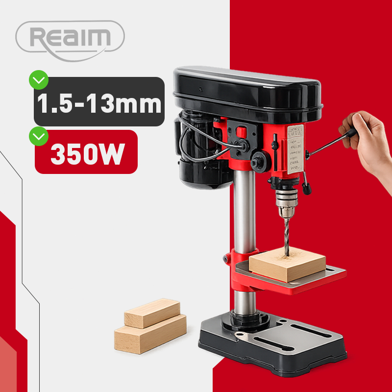 REAIM Mesin Bor Duduk 13MM 350W Mesin Bor listrik Bench Drill Press Mesin Bor Stand Presisi