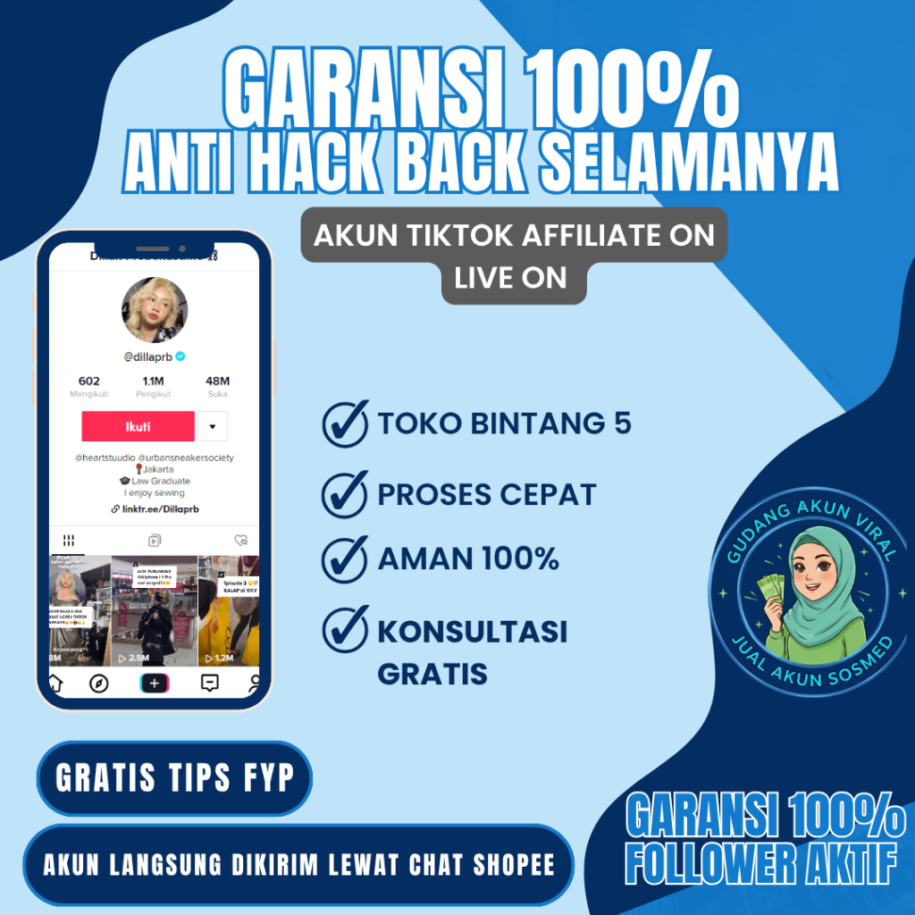 AKUN TIKTOK LIVE HASIL FYP PROSES CEPAT MURAH BANGET ANTI HACK BACK