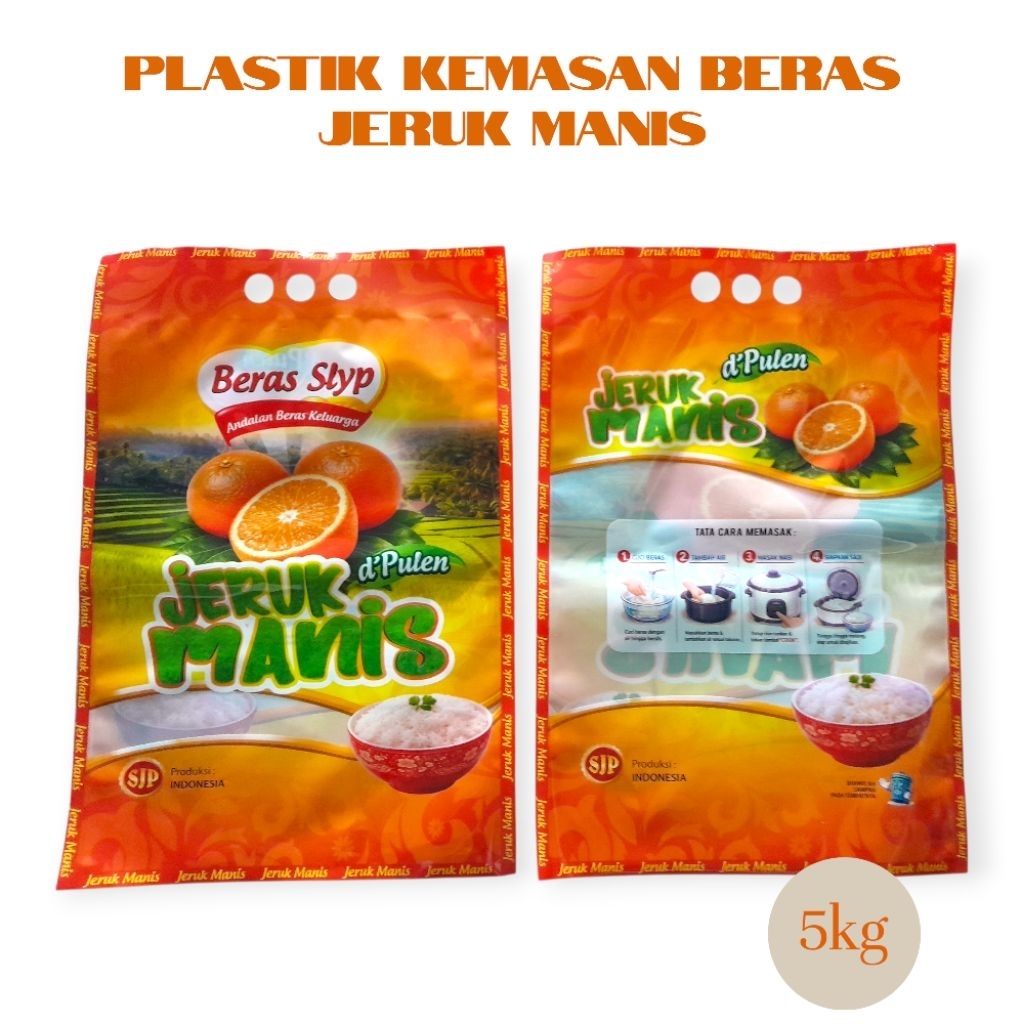 100 PCS Kemasan Plastik Laminasi Beras 5Kg Rojolele/Rinjani/ BMW/ Daun Suji/ Rojolele Hitam