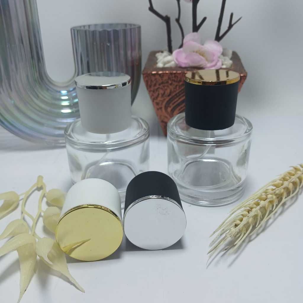 [PERLUSIN] BOTOL PARFUM KOSONG BYRD 50 ML SEMI PRESS TUTUP CHLOE LIST SILVER/GOLD WARNA PUTIH/HITAM