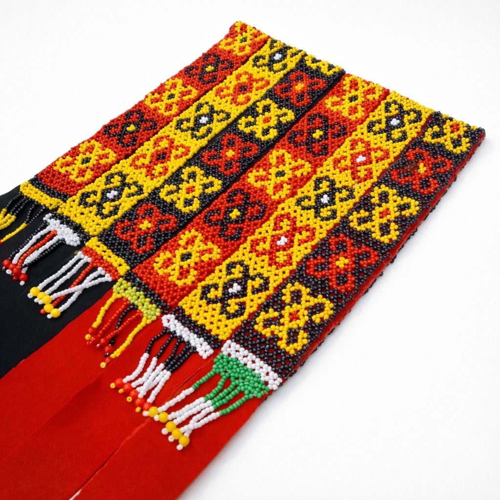 Ikat Kepala Manik-Manik Dayak – Aksesoris Etnik Handmade Kalimantan