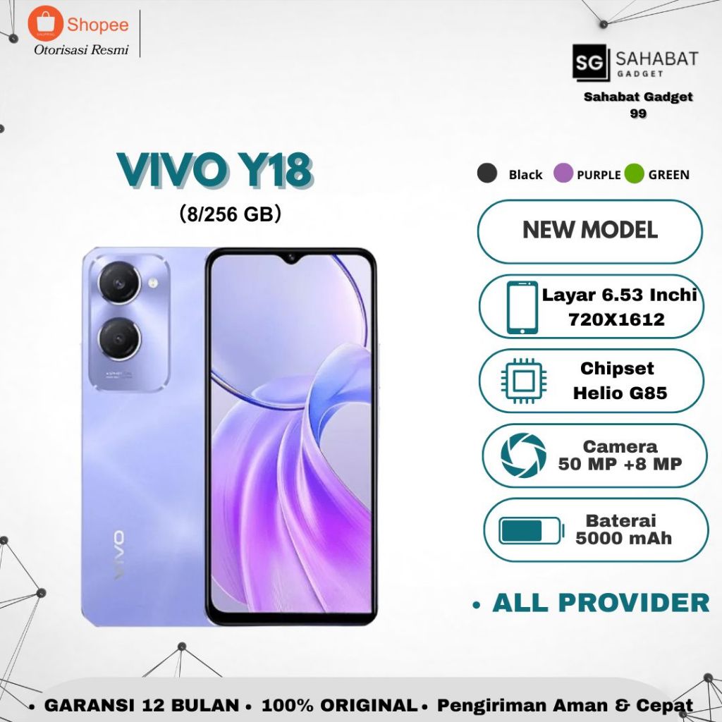 Hp VIVO Y18 5G RAM 8/256G Fullset Smartphone 99 %BARU Bergaransi