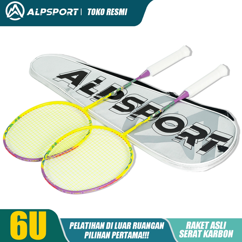 ALPSPORT FWFS Rune Mage Raket Bulutangkis 4U 84g Max 35LBS Full Carbon Serat Karbon T800 Senar Grip 
