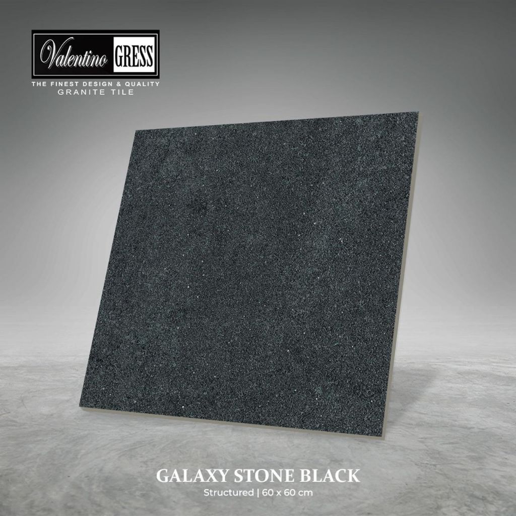 Granite Lantai 60X60 Galaxy Stone Black | Valentino Gress | Matt