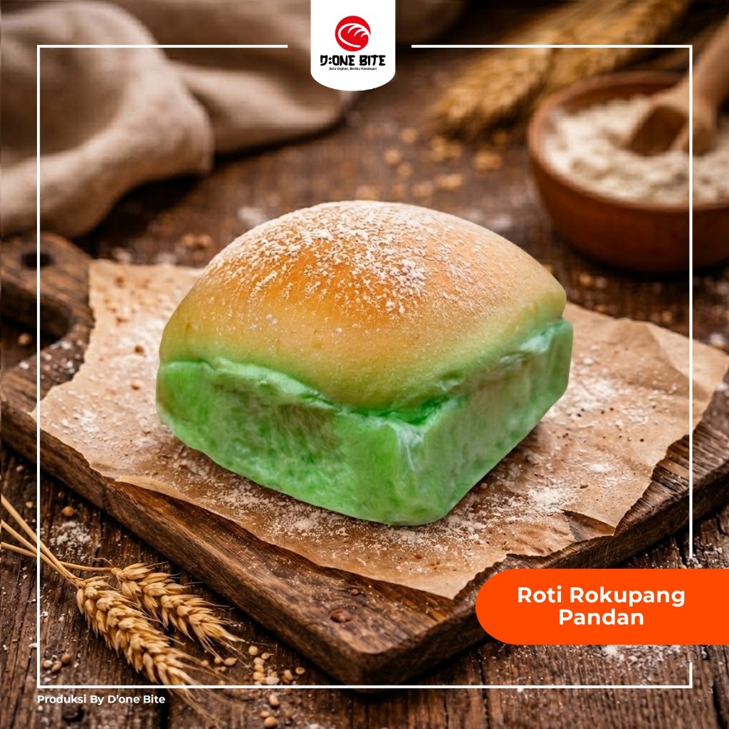 Rokupang Pandan - Roti Kukus Panggang Pandan
