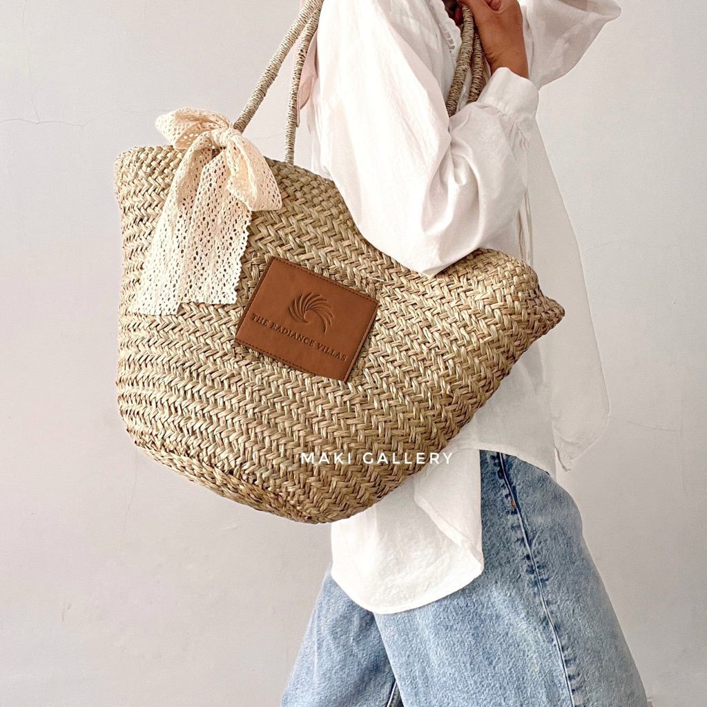 Tas Anyaman Mendong Logo Emboss Custom Totebag by Maki Gallery