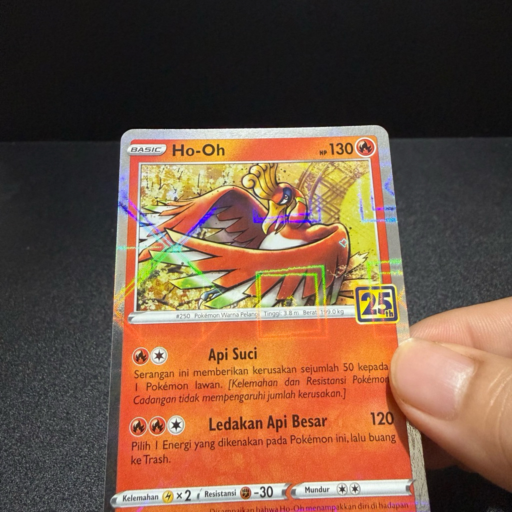 Kartu Pokemon Indonesia Ho-Oh Promo 25th / 25 th Anniversary Reverse Holo Original 100%