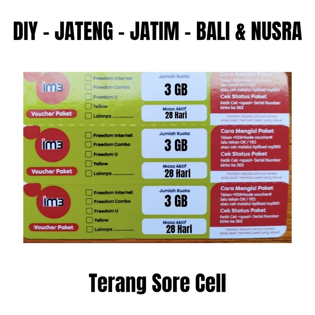 [GROSIR] Voucher Indosat Freedom Internet 4GB 28 Hari