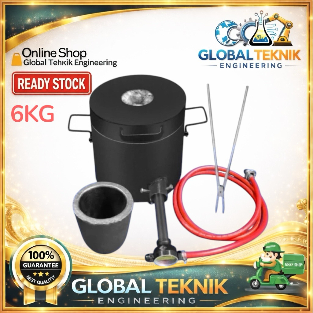 Propane Melting Furnace 6kg 1300C Gold Silver alat lebur metal gas LPG PELEBUR SILVER TEMBAGA EMAS A