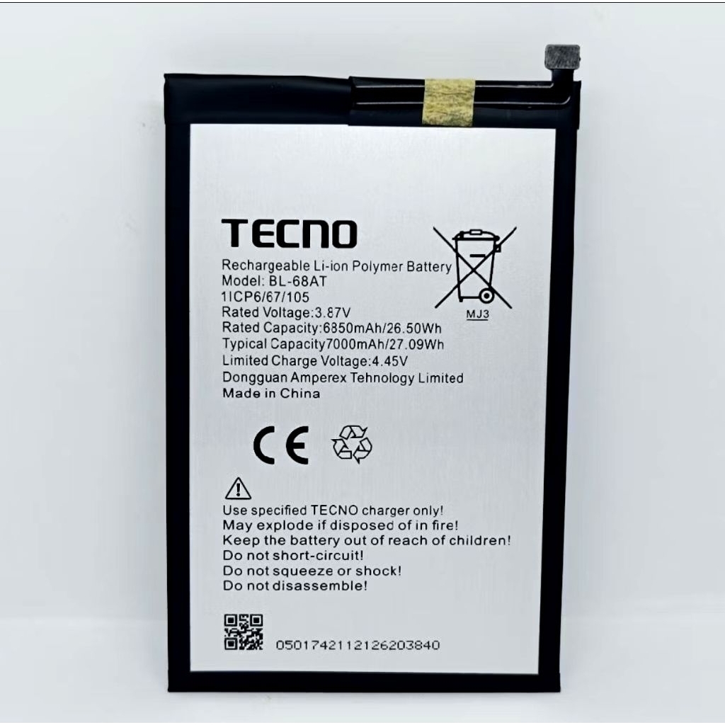 Baterai HP TECNO POVA 2 LE7 BL-68AT BL68AT ORIGINAL