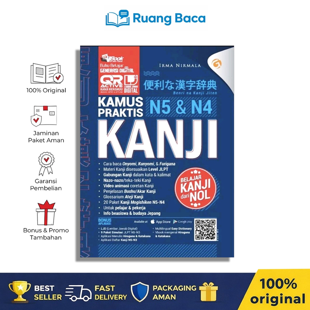 Buku Kamus Kanji - Kamus Praktis Kanji N5-N4