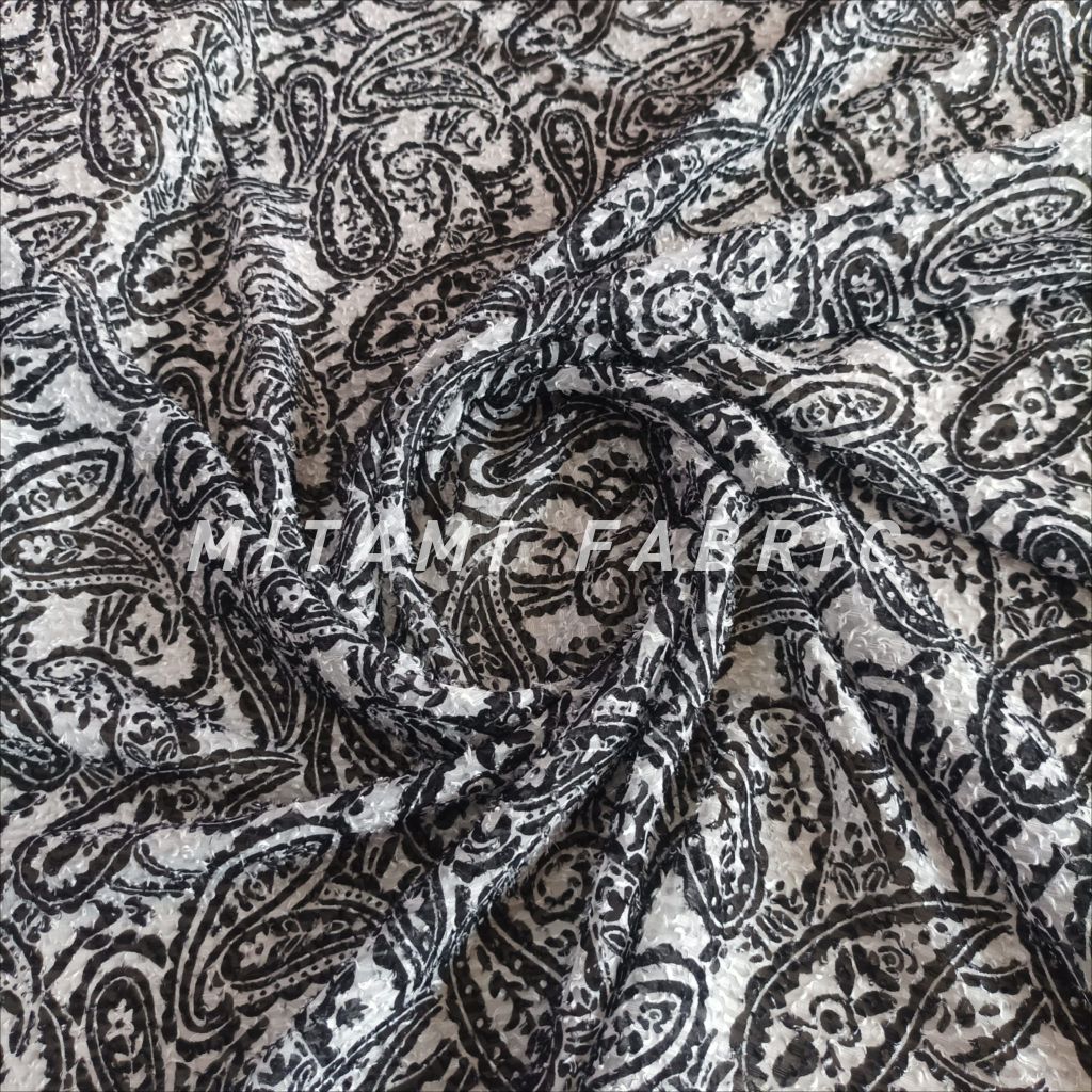MITAMI Kain Sifon Motif Paisley Bulu Timbul Lebar 150cm (Harga Per 0,5)KYT