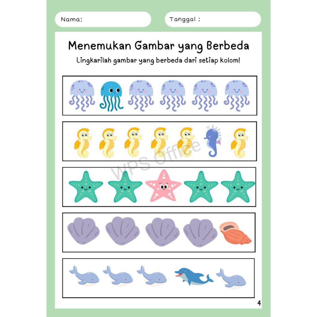 Worksheet Belajar anak 2-5 tahun