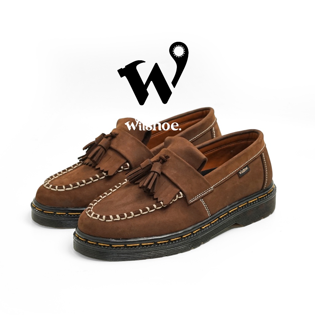 WIISHOE - Prefectous | Sepatu Kulit Pria Loafers | Sepatu Formal Pria | Crazy Horse Leather Brown