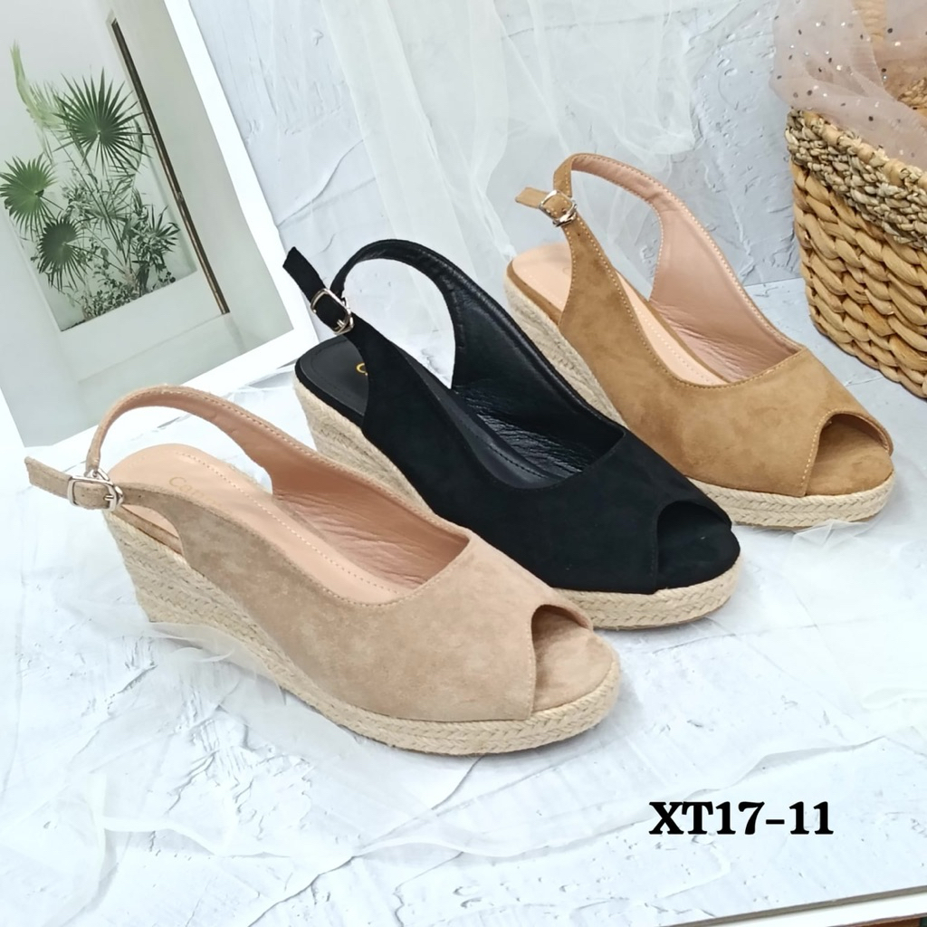 CANMORE-SANDAL WEDGES BLUDRU TALI NEW MODELS#XT17-11 SANDAL KLOM WANITA