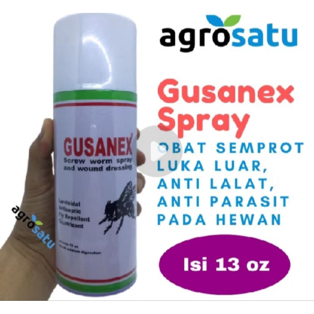 Gusanex Spray Obat Anti Lalat Untuk Luka Hewan 100% Original / Obat Sapi Kambing Anjing Kucing Dll.