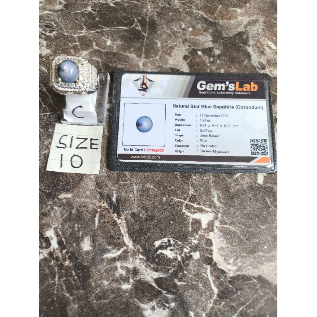 Batu Permata Natural Star Blue Sapphire