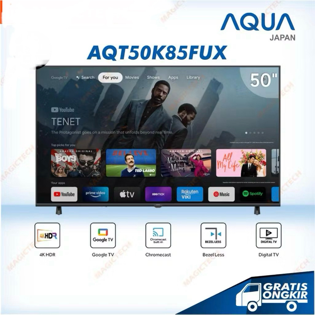 TV Led AQUA 50inch Android 4K HDR 50K85FUX