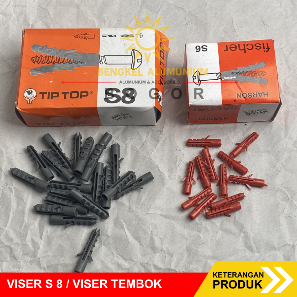 Viser Pengencang Sekrup Viser Fisher Plastik Kuat Lentur S6 S8