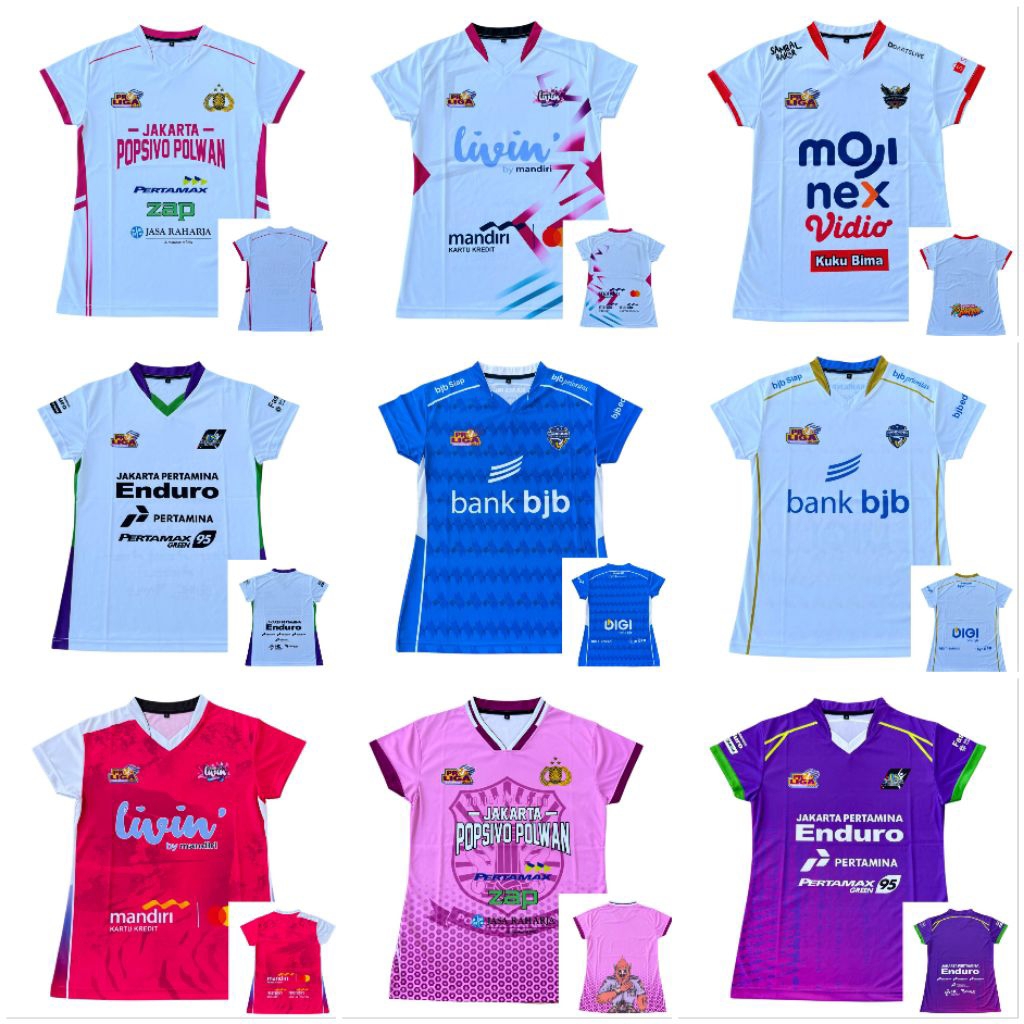 kaos atasan jersey Voli proliga wanita/Cewek full printing tersedia ukuran M L XL