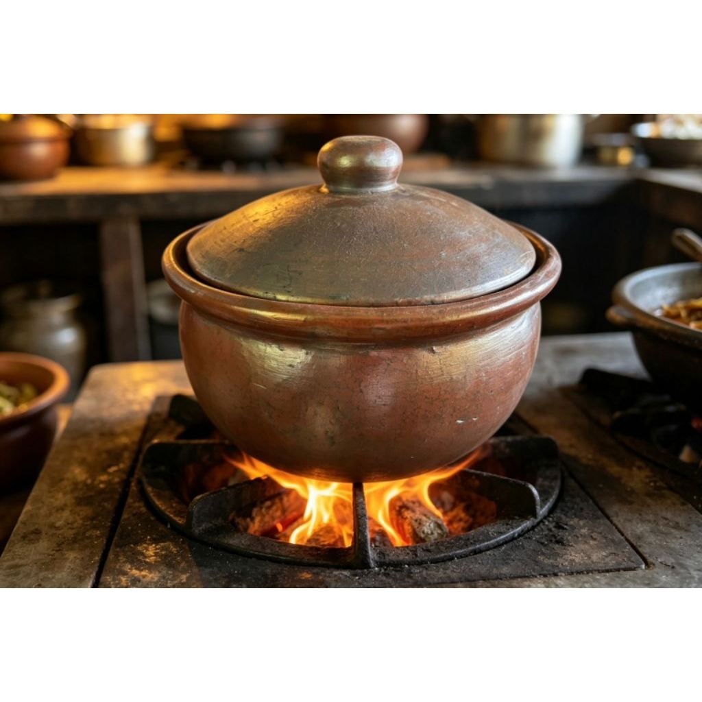 Kendil 20cm | Panci Tanah Liat Sedang D20cm | Panci Gerabah Tanah Liat Buat Masak Godok Jamu Rebus P
